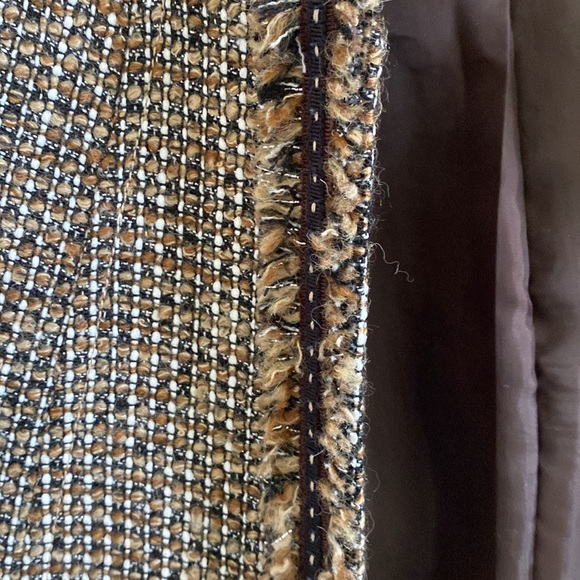 Tahari open front brown black and white weave jacket. 3/4 sleeve wcuff. Size 12 - Picture 4 of 5